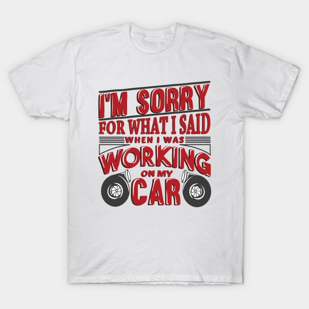 I'm sorry for when I was working on my car T-Shirt by hoddynoddy